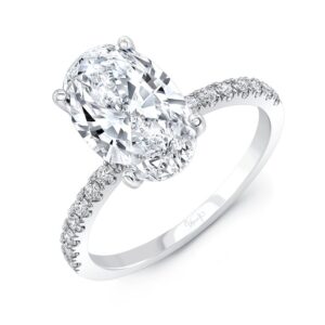 Straight Oval Shaped Engagement Ring