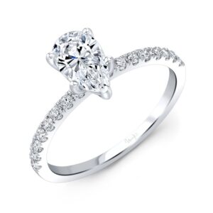 Straight Pear Shaped Engagement Ring