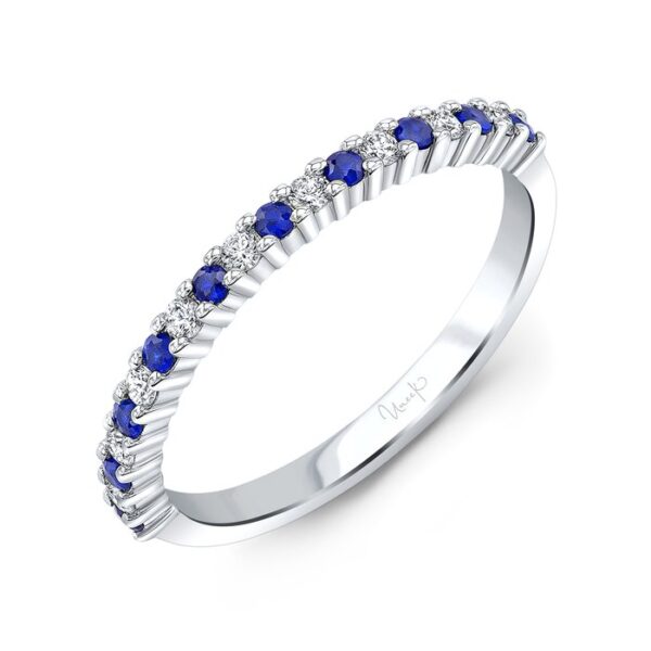 Straight Round Blue Sapphire Fashion Ring