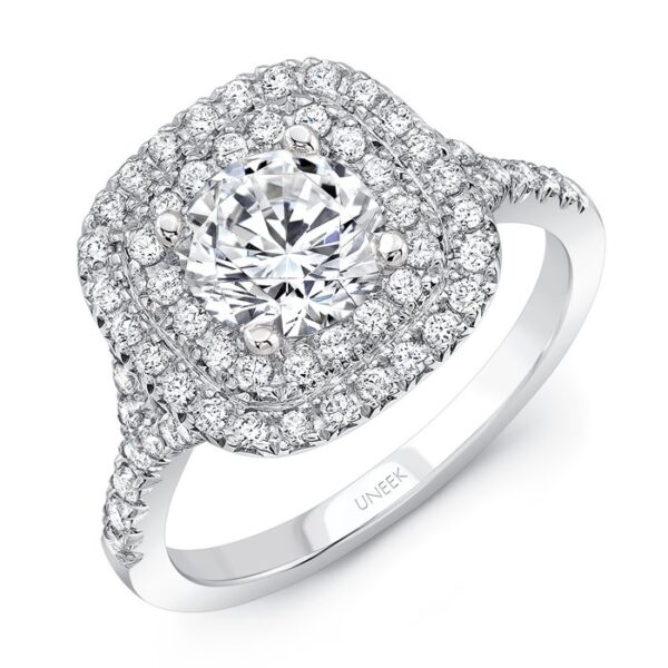 Double-Halo Round Engagement Ring
