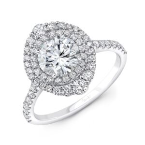 Double-Halo Round Diamond Engagement Ring