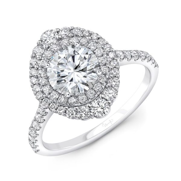 Double-Halo Round Diamond Engagement Ring