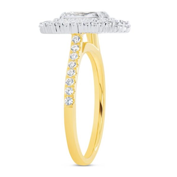 Double-Halo Emerald Cut Engagement Ring - Image 2