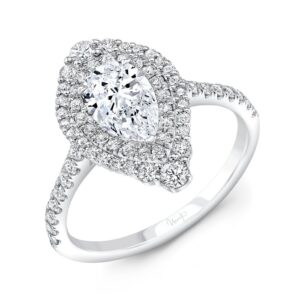 Double-Halo Pear Shaped Engagement Ring