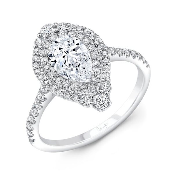 Double-Halo Pear Shaped Engagement Ring