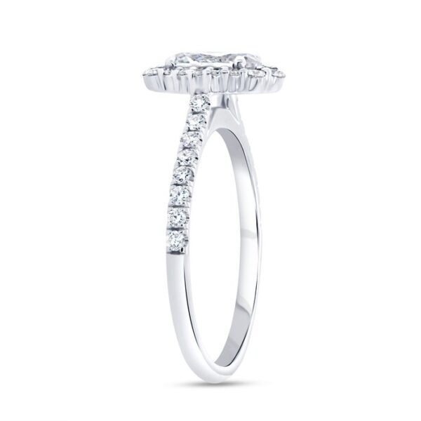Halo Emerald Cut Engagement Ring - Image 2