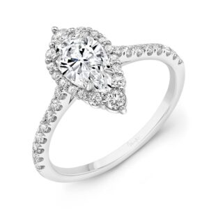 Halo Pear Shaped Engagement Ring