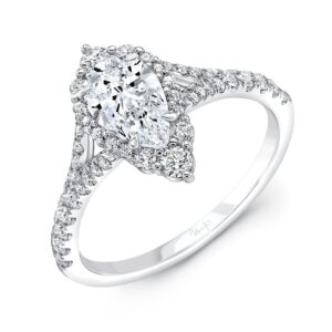 Halo Pear Shaped Engagement Ring