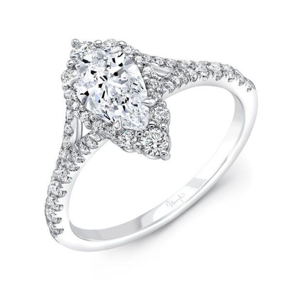 Halo Pear Shaped Engagement Ring