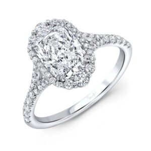 Split Cushion Cut Diamond Engagement Ring