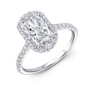 Halo Radiant Diamond Engagement Ring