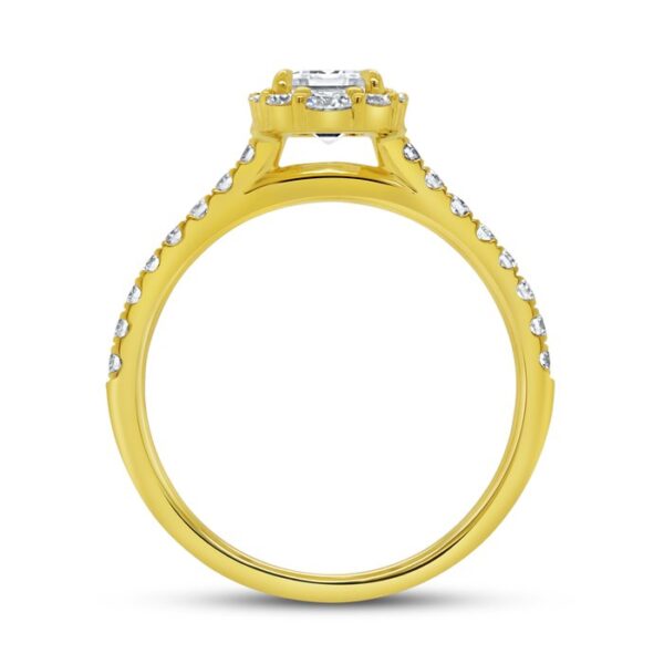 Halo Emerald Cut Diamond Engagement Ring - Image 3