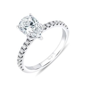 Straight Pear Shaped Engagement Ring