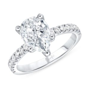 Straight Pear Shaped Engagement Ring