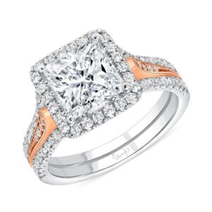 3-Row Princess Cut Engagement Ring