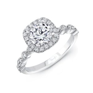 Halo Round Engagement Ring