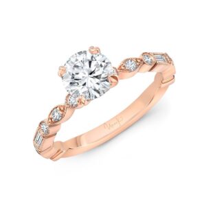 Straight Round Engagement Ring
