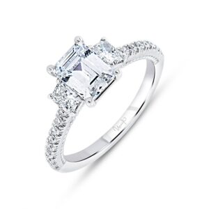 Three-Stone Radiant Engagement Ring