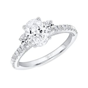Three-Stone Oval Shaped Engagement Ring