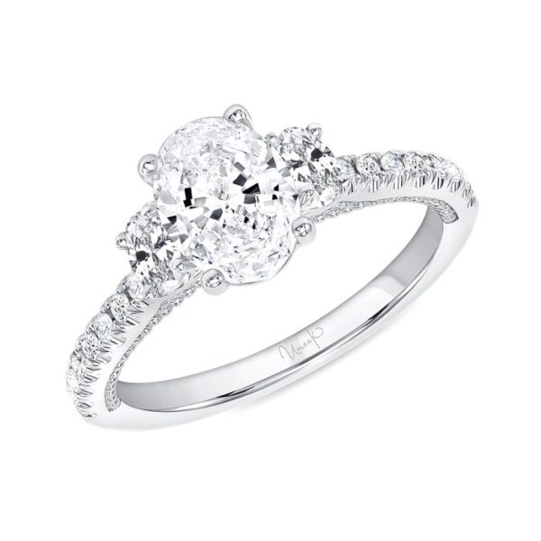 Three-Stone Oval Shaped Engagement Ring