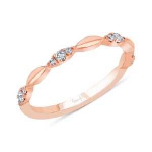 Diamond Wedding Band with Navette-Shaped Cluster Accents