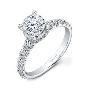 Under-Halo Round Engagement Ring