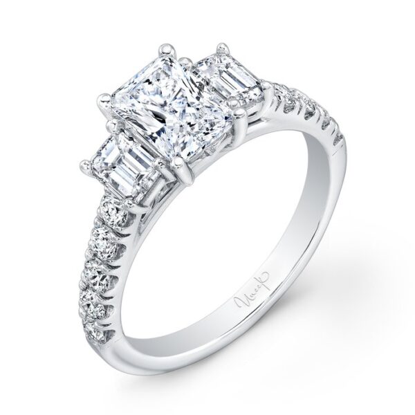 Three-Stone Emerald Cut Engagement Ring