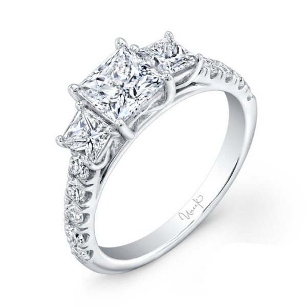 Three-Stone Princess Cut Engagement Ring