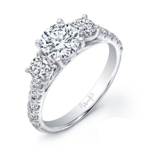 Three-Stone Round Engagement Ring