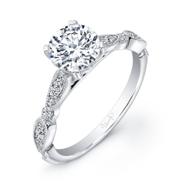 Cathedral Round Engagement Ring