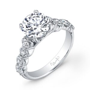 Cathedral Round Diamond Engagement Ring