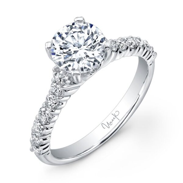 Cathedral Round Engagement Ring