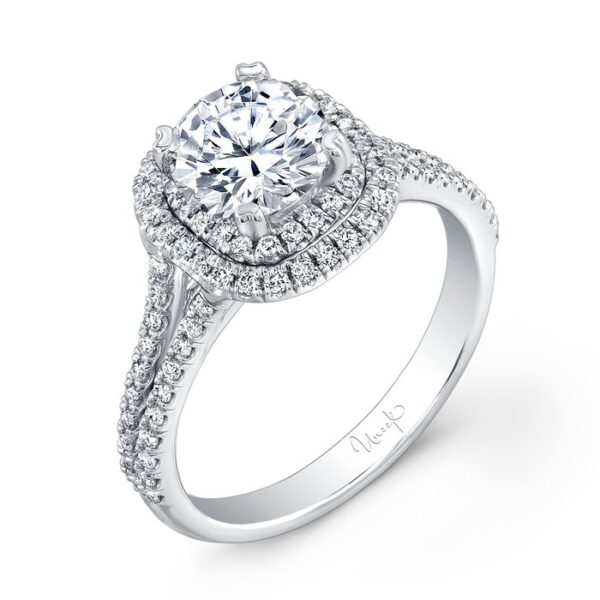 Double-Halo Round Engagement Ring