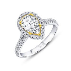 Halo Pear Shaped Diamond Engagement Ring