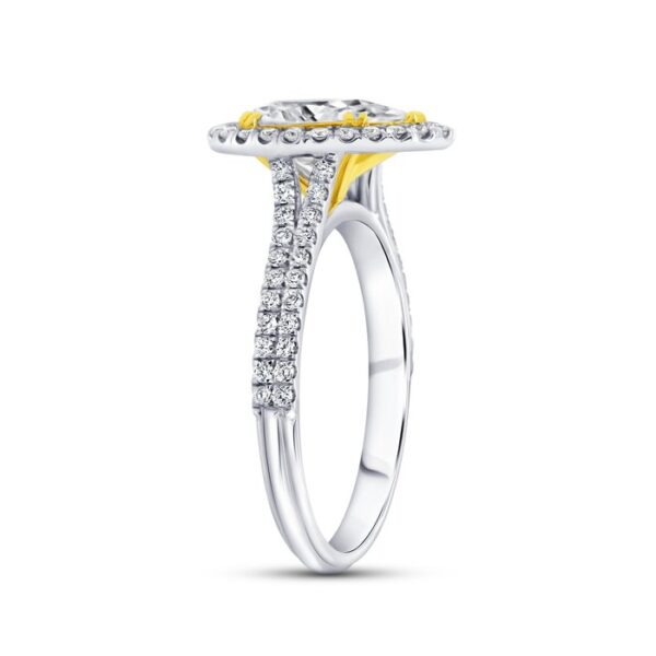 Halo Pear Shaped Diamond Engagement Ring - Image 2