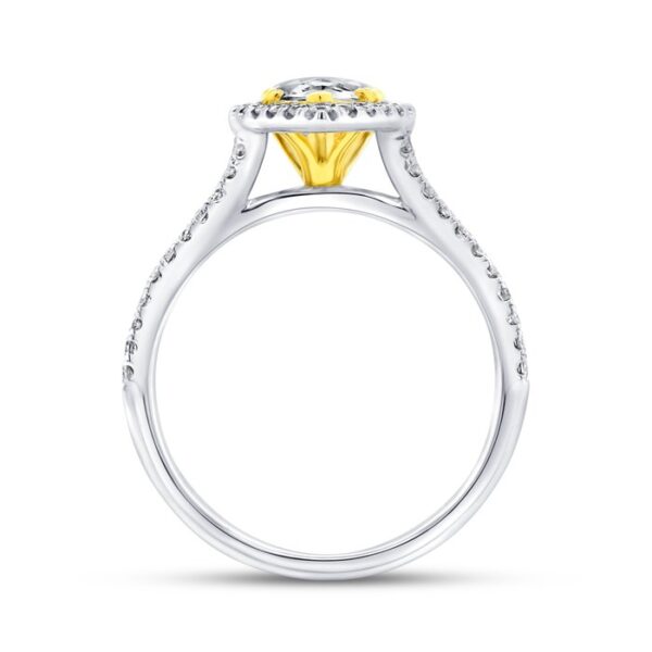 Halo Pear Shaped Diamond Engagement Ring - Image 3