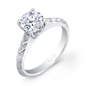 Cathedral Round Engagement Ring