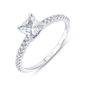 Straight Round Engagement Ring