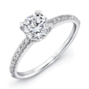 Straight Round Engagement Ring