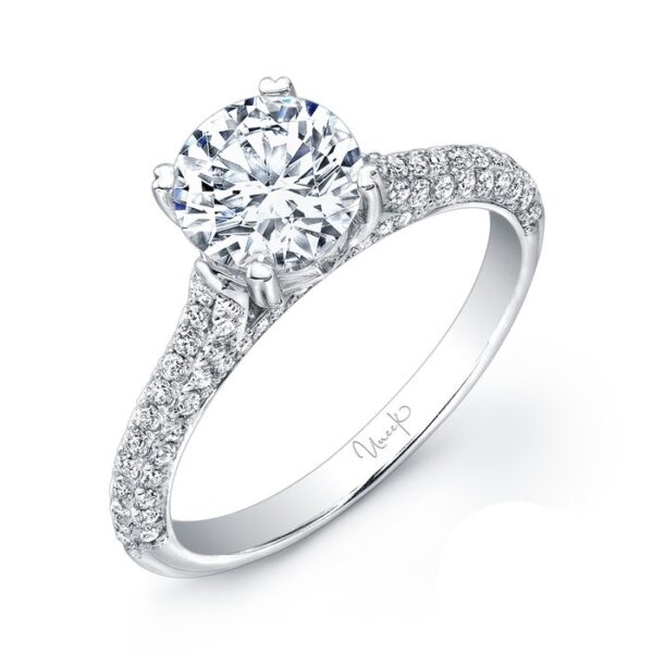 Cathedral Round Engagement Ring