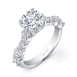 Cathedral Round Diamond Engagement Ring