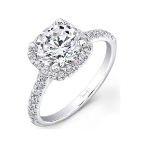 Halo Round Engagement Ring