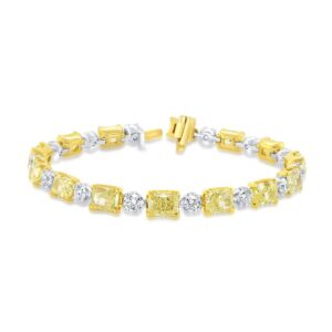 Radiant Fancy Yellow Diamond Link Bracelet
