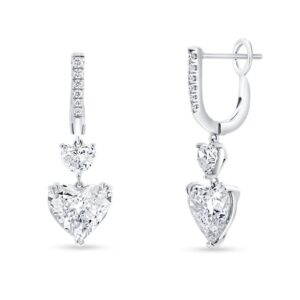 Heart Heart Shaped Diamond Dangle Earrings