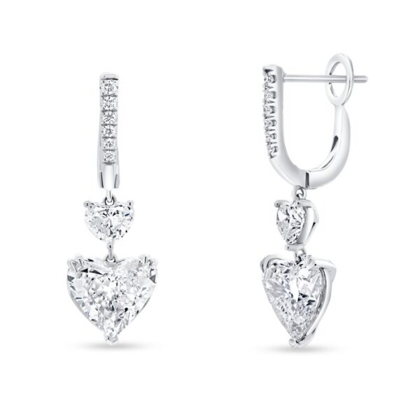 Heart Heart Shaped Diamond Dangle Earrings
