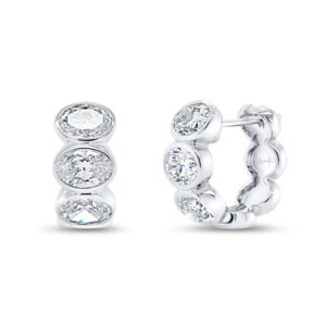 Bezel Huggie Earrings