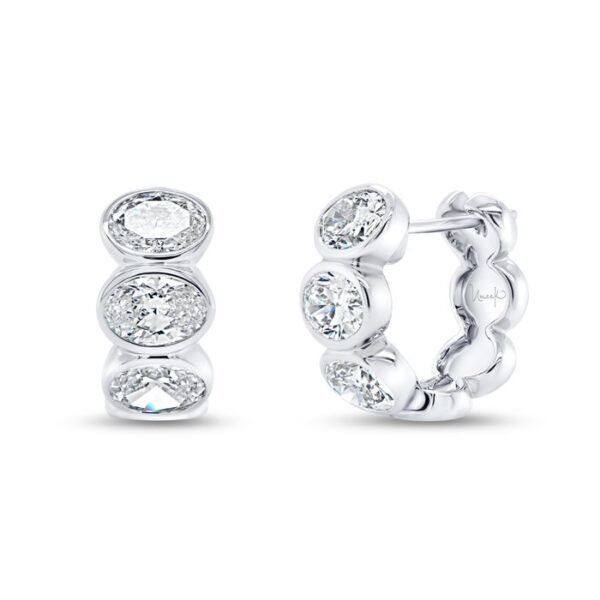 Bezel Huggie Earrings