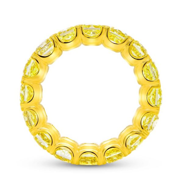 Eternity Radiant Fancy Yellow Diamond Anniversary Ring - Image 3