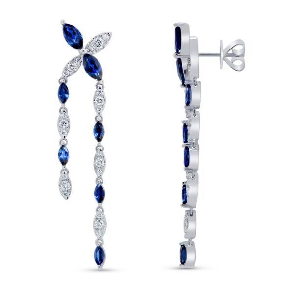Blue Sapphire Dangle Earrings - Image 2