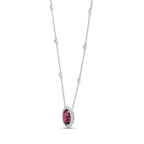 Drop Oval Shaped Rubellite Drop Pendant - Image 2